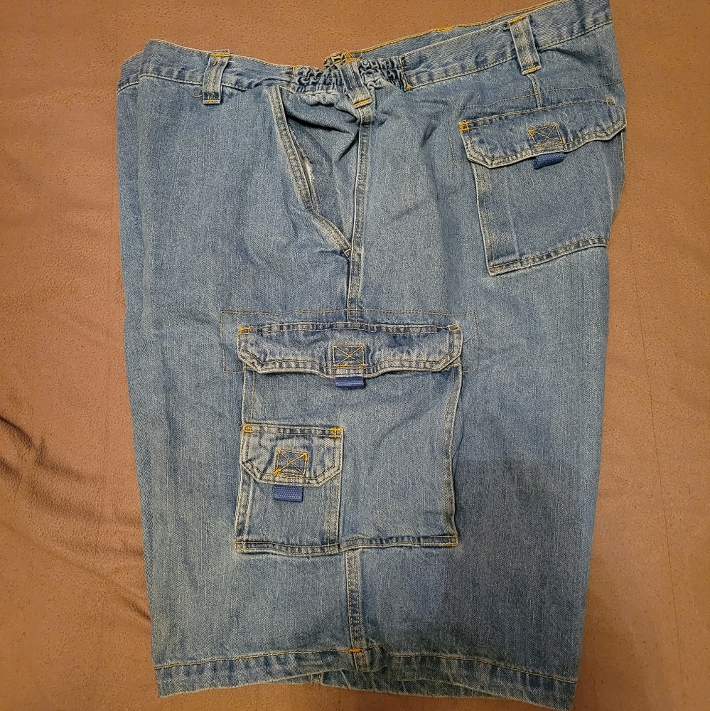 MENS DENIM CARGO SHORTS